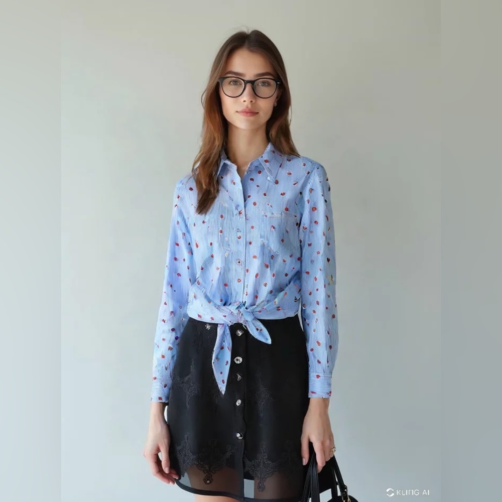 J Crew Cotton Poplin Apple Print Shirt In Signature Fit Size XL